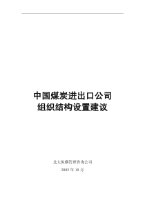 (管理精品)中国煤炭进出口公司组织结构设置建议