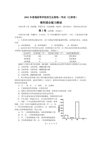 2001年全国高考理综试题及答案