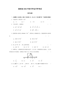 2002年陕西省中考数学试题与答案(当年我考过的)