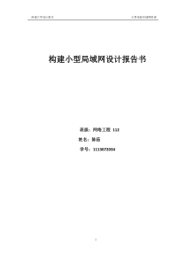 构建小型局域网设计报告书