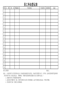 公司员工外出登记表