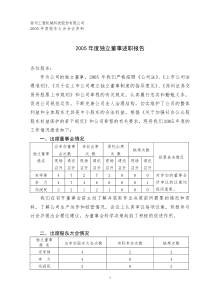 2005年度独立董事述职报告