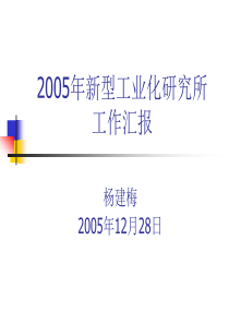 2005年新型工业化研究所工作汇报