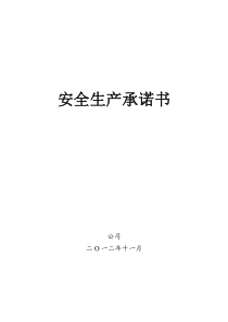 企业主要负责人安全生产承诺书