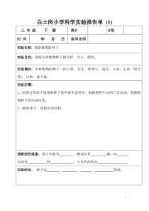 (_三年级下册_)科学实验报告单