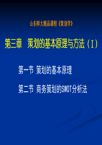 (山师)策划的基本原理与方法-商务策划的SWOT分析法