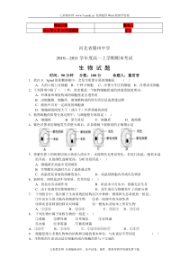 (考试必备)河北冀州中学2010-2011学年高一上期末考试生物