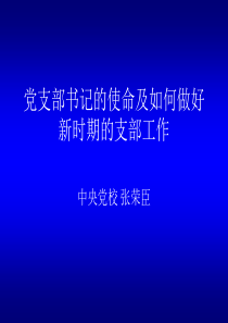 (课件)党支部书记的使命及如何做好新时期