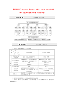 (课堂设计)2014-2015高中历史专题七近代西方民主政治的确立与发展专题整合学案人民版必修1