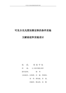 邻二氮菲分光光度计法测铁含量文献综述和实验设计