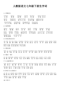 2016最新人教版语文七年级下册生字词(拼音)s