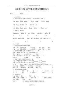 09年小学语文毕业考试摸拟题9