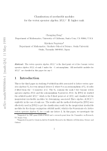 9905064v1 Classification of irreducible modules fo