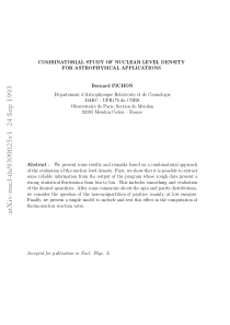 Combinatorial Study of Nuclear Level Density for A