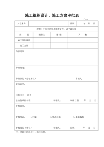 81施工组织设计、施工方案审批表