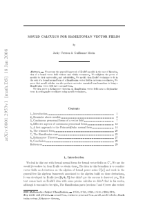 Mould Calculus for Hamiltonian Vector Fields