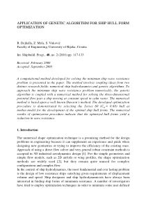 Application of genetic algorithm for ship hull for