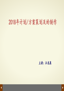 计划、方案策划及文案的制作