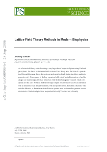 Lattice Field Theory Methods in Modern Biophysics