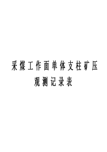 3月采煤工作面单体支柱矿压观测记录表