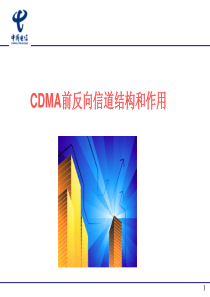 CDMA前反向信道结构和作用