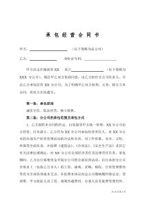 分公司承包经营合同书