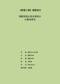 桥梁工程课程设计钢筋混凝土简支梁设计模板