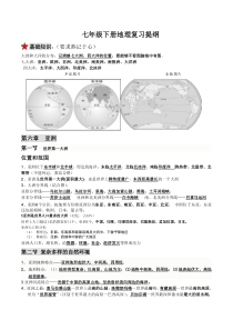 商务星球版七年级下册地理复习提纲