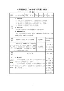 《物体的质量》教案