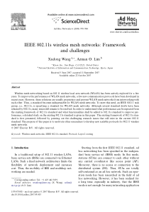 IEEE 802.11s wireless mesh networks-Framework and 