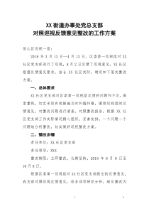 XX社区党支部对照巡视反馈意见整改的工作方案