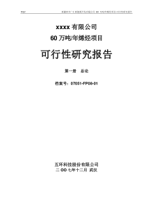 60万吨煤制烯烃项目可研1(1)