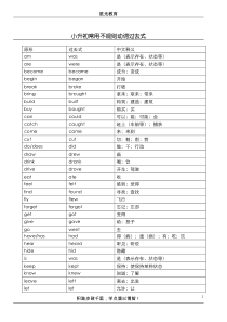 小学英语需熟记不规则动词过去式及单词-练习题