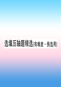 (新课标)2019中考数学复习-选填压轴题精选课件