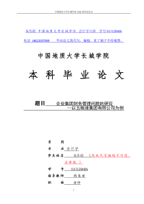 企业集团财务管理问题的研究-以五粮液集团有限公司为例