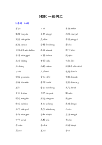 HSK一级词汇(分类版)