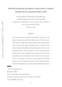 Non-classical properties and algebraic characteris