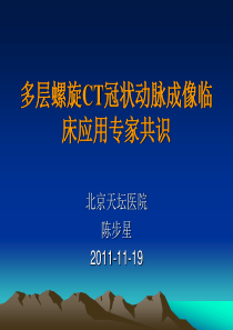 多层螺旋CT冠状动脉成像临床应用专家共识