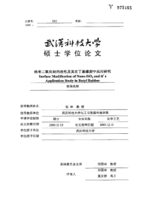 纳米二氧化硅的改性及其在丁基橡胶中应用研究