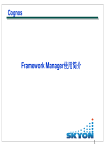 Cognos Framework使用和实践