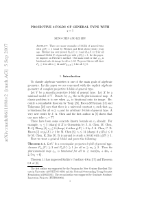 Projective 3-folds of general type with X=1