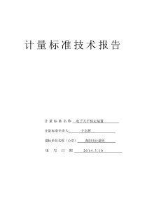 电子天平检定装置技术报告汇总