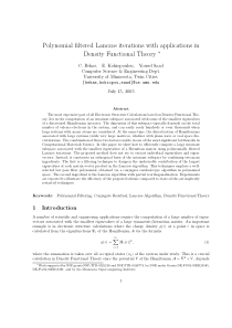 Polynomial filtered Lanczos iterations with applic