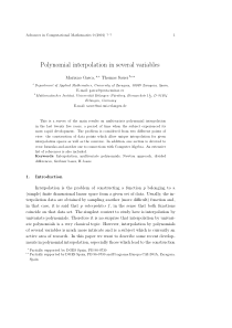 Polynomial interpolation in several variables