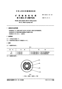 GB 12972.10-91 矿用橡套软电缆 第10部分：矿工帽灯电线