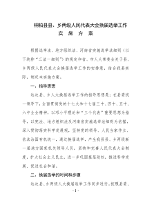 桐柏县县、乡两级人民代表大会换届选举工作换届实施方案