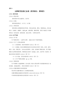 CTD格式主要研究信息汇总表1