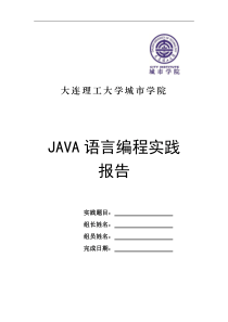 Java专业实践课题设计报告模版