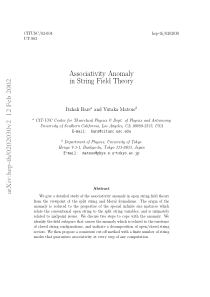 Associativity Anomaly in String Field Theory