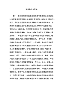 军民融合发言稿